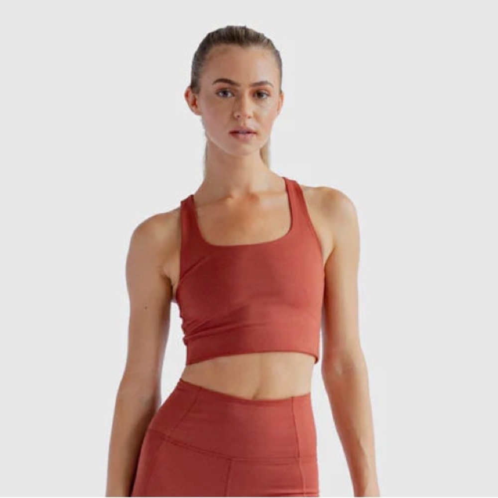 Girlfriend Collective Sedona Paloma Sports Bra S burnt orange/brown/red color